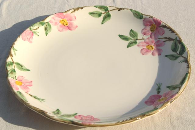 photo of large round chop or cake plate, serving platter tray Franciscan Desert Rose pattern #1