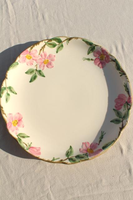 photo of large round chop or cake plate, serving platter tray Franciscan Desert Rose pattern #3