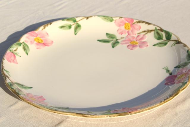 photo of large round chop or cake plate, serving platter tray Franciscan Desert Rose pattern #4