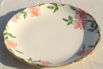 catalog photo of large round chop or cake plate, serving platter tray Franciscan Desert Rose pattern