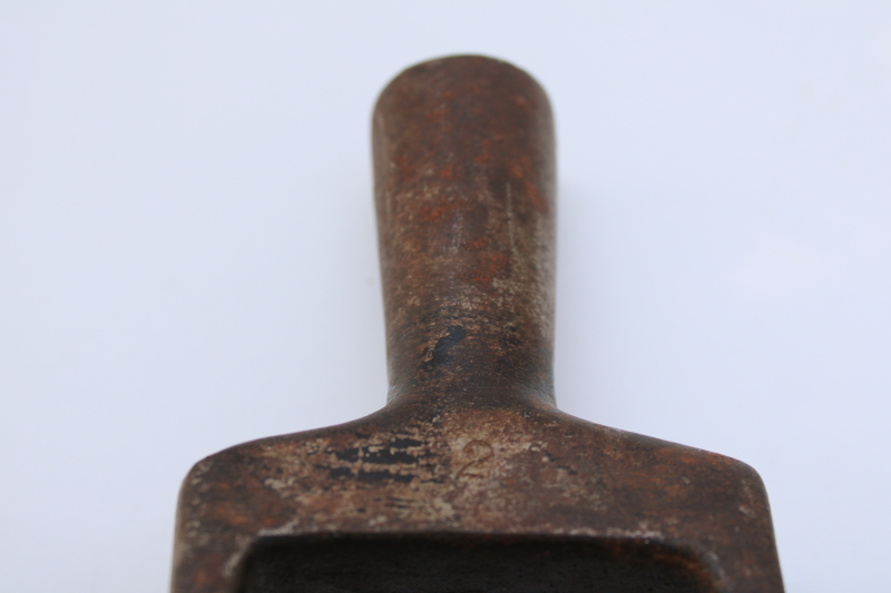 photo of large round rosette concho punch 2 inch diameter, C S Osbourne vintage iron tool, cutter for leatherworking  #2
