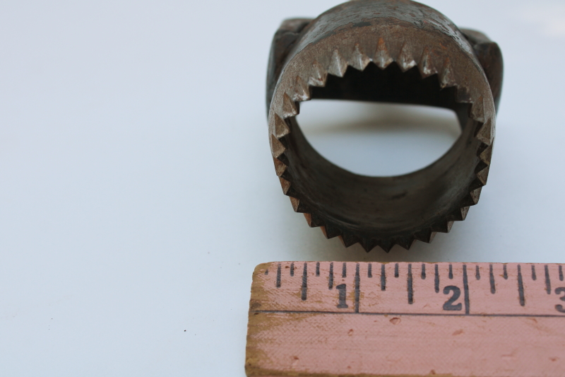 photo of large round rosette concho punch 2 inch diameter, C S Osbourne vintage iron tool, cutter for leatherworking  #3