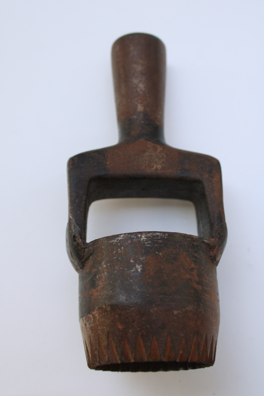 photo of large round rosette concho punch 2 inch diameter, C S Osbourne vintage iron tool, cutter for leatherworking  #7
