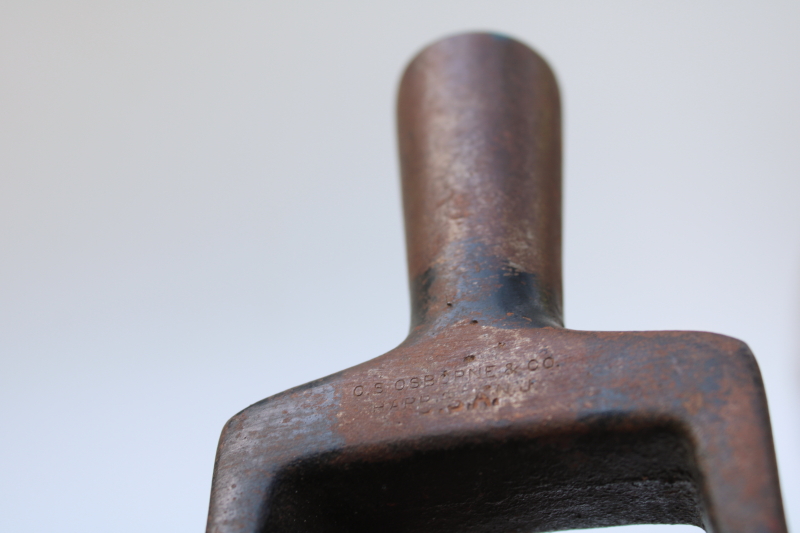 photo of large round rosette concho punch 2 inch diameter, C S Osbourne vintage iron tool, cutter for leatherworking  #8