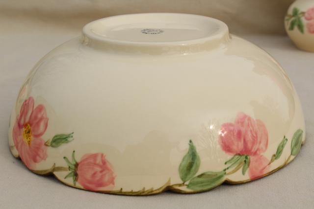 photo of large salad bowl, vintage Franciscan pottery Desert Rose china #2