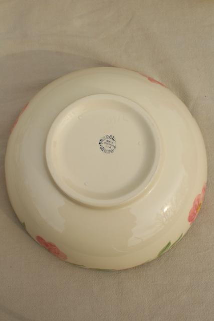 photo of large salad bowl, vintage Franciscan pottery Desert Rose china #3