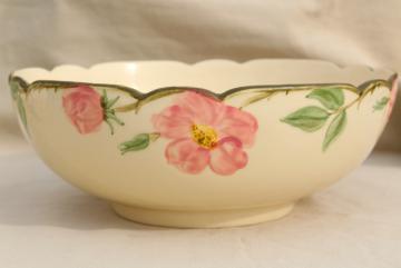 catalog photo of large salad bowl, vintage Franciscan pottery Desert Rose china