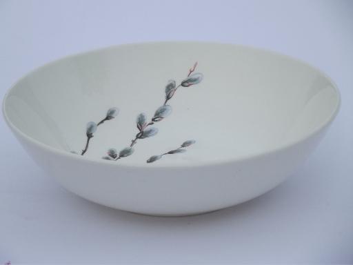 photo of large serving bowl, pussy willow print 50s vintage W S George china #2