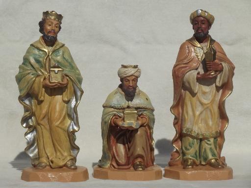 photo of large set DiGiovanni nativity, hand-painted creche figures & animals #6