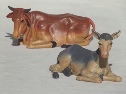 photo of large set DiGiovanni nativity, hand-painted creche figures & animals #8