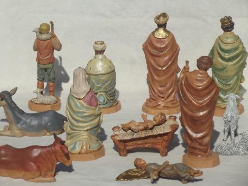 photo of large set DiGiovanni nativity, hand-painted creche figures & animals #9