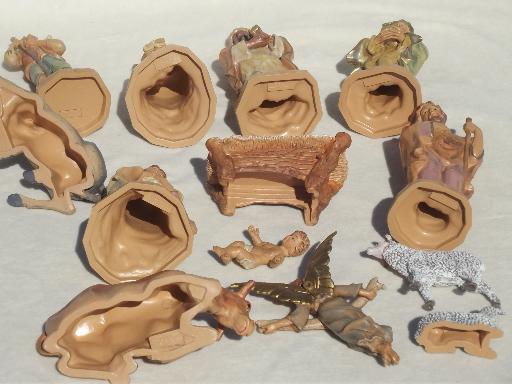 photo of large set DiGiovanni nativity, hand-painted creche figures & animals #10