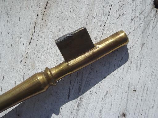 photo of large solid brass key, steampunk style paperweight for work table or desk #3