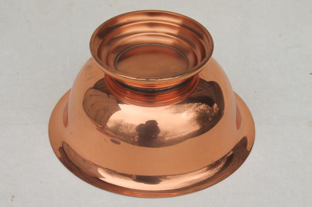 photo of large solid copper bowl, 60s 70s vintage Revere copper bowl for fruit or flowers #5