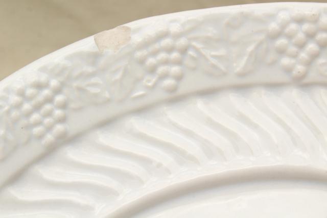 photo of large soup tureen vintage California pottery ceramic, looks like antique white ironstone #4