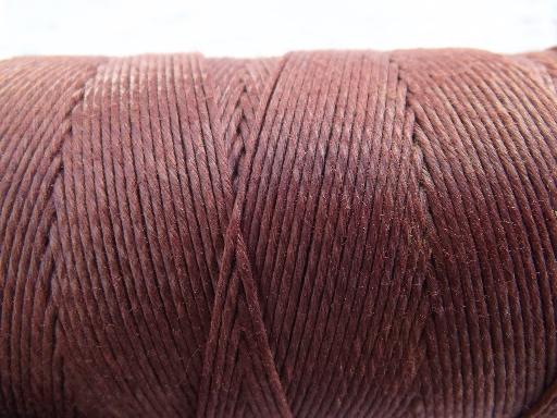 photo of large spool of Barbour pure linen #7 cord, vintage leather sewing thread #3