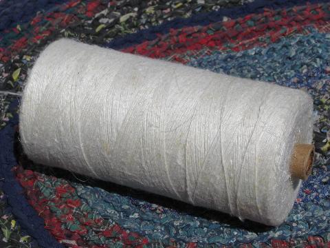 photo of large spool of Swiss pure linen yarn weight thread, homespun texture #1