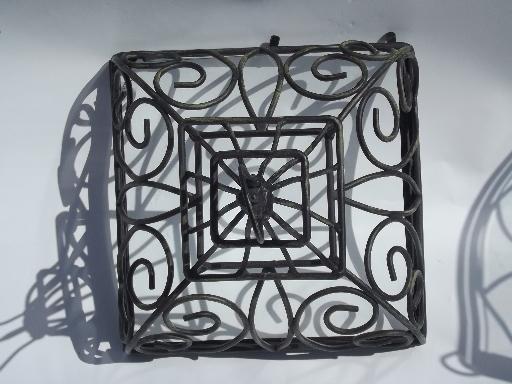 photo of large tabletop glass house, wrought iron birdcage terrarium display box #6