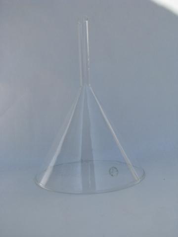 photo of large vintage Pyrex glass funnel, old lab glassware or kitchenware #1