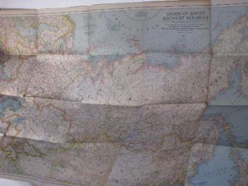 catalog photo of large vintage WWII full color map USSR Union of Soviet Socialist Republics 1944