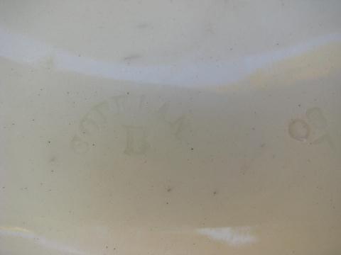 photo of large vintage blue & white bowl, antique Minorca faience china #4