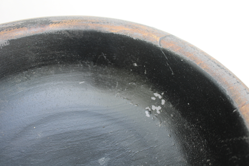 photo of large vintage wood bowl, rustic weathered black distressed modern farmhouse decor #5