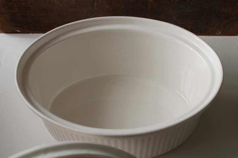 photo of large white ceramic duck on nest casserole dish, french country style vintage California pottery  #4