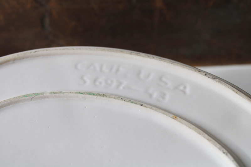 photo of large white ceramic duck on nest casserole dish, french country style vintage California pottery  #6