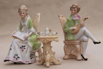 catalog photo of late 1800s vintage Grafenthal Germany porcelain figurines, IG DEP German backstamp