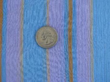 catalog photo of lavender / blue stripe, retro crinkle gauze, light summer cotton fabric