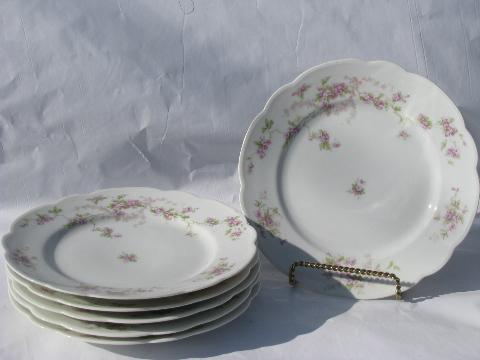 photo of lavender roses floral, antique vintage Austria china plates #1