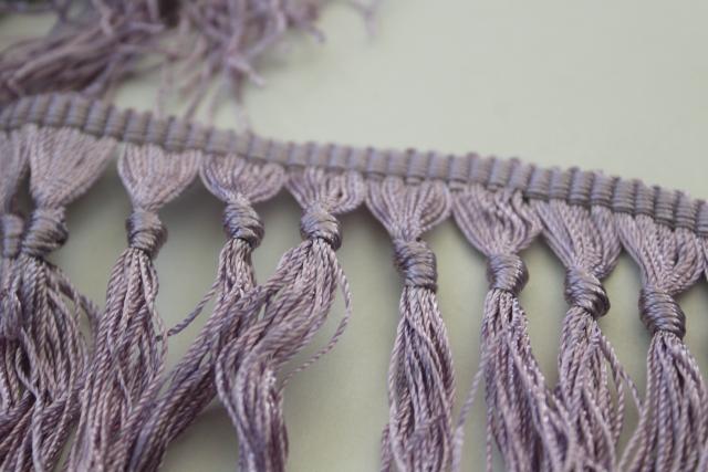 photo of lavender vintage silky rayon fringe sewing trim lampshades / upholstery #3