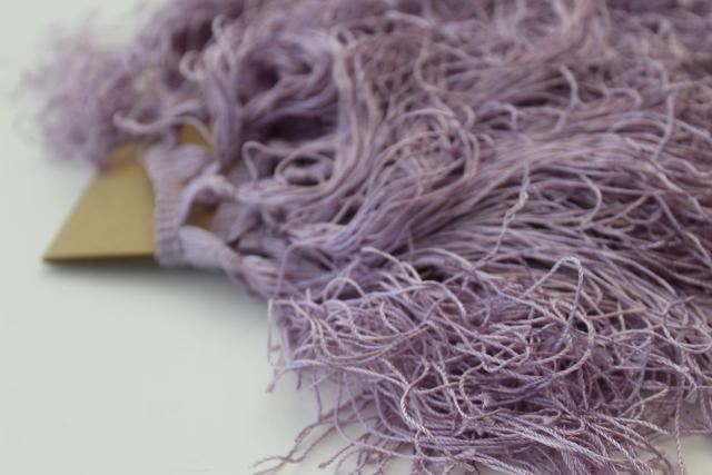 photo of lavender vintage silky rayon fringe sewing trim lampshades / upholstery #4