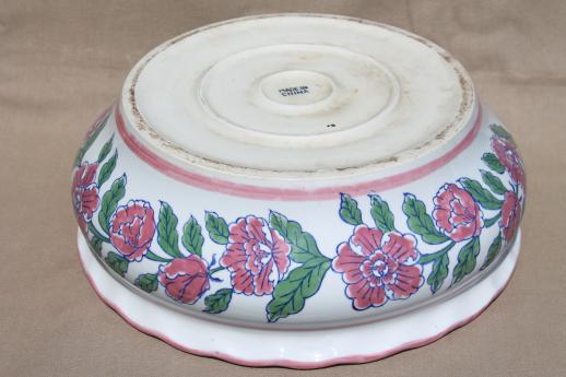 photo of ld Chinese peony pattern porcelain bowl for forcing flower bulbs, garden birdbath #2