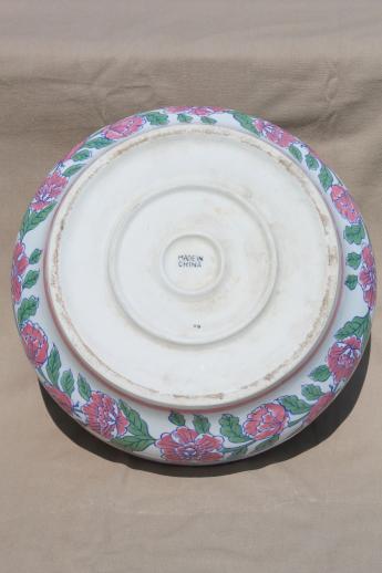 photo of ld Chinese peony pattern porcelain bowl for forcing flower bulbs, garden birdbath #5