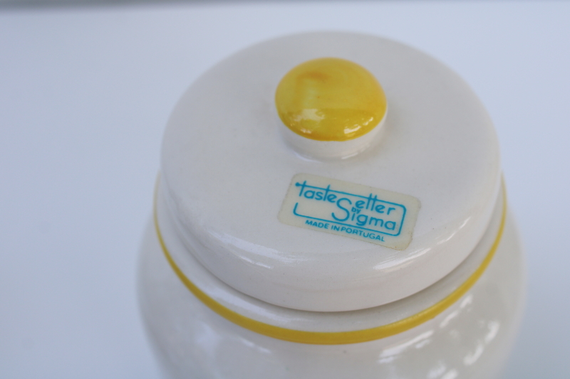 photo of le pot de miel french country kitchen style honey pot w/ lid, vintage Sigma made in Japan label  #2