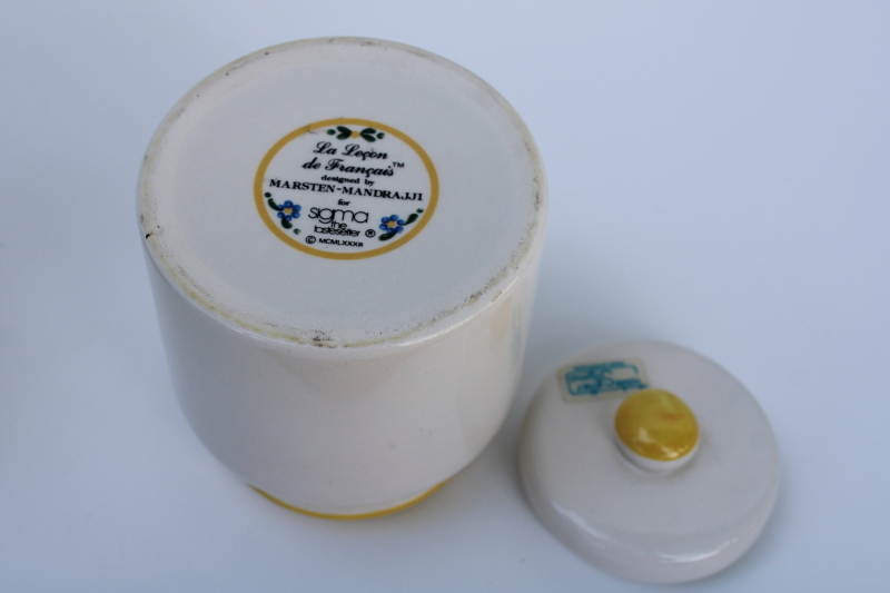 photo of le pot de miel french country kitchen style honey pot w/ lid, vintage Sigma made in Japan label  #4