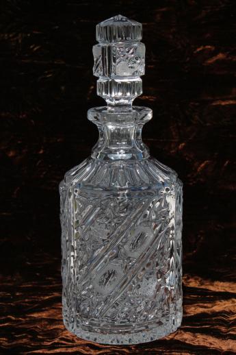 photo of lead crystal glass decanter bottle, wine decanter or liquor bottle w/ stopper #1