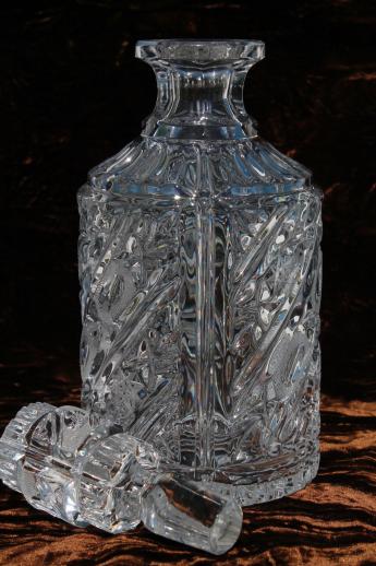 photo of lead crystal glass decanter bottle, wine decanter or liquor bottle w/ stopper #2