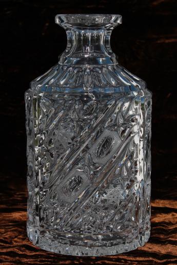 photo of lead crystal glass decanter bottle, wine decanter or liquor bottle w/ stopper #3