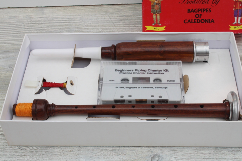 photo of learn to play bagpipes, Caledonia Piping Chanter Kit w/ musical instrument, music book #2