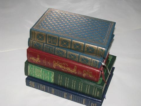 photo of leather / gilt editions of classics, lot of assorted series & volumes #1