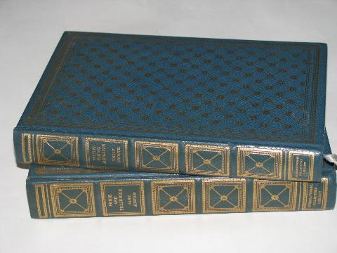 photo of leather / gilt editions of classics, lot of assorted series & volumes #4