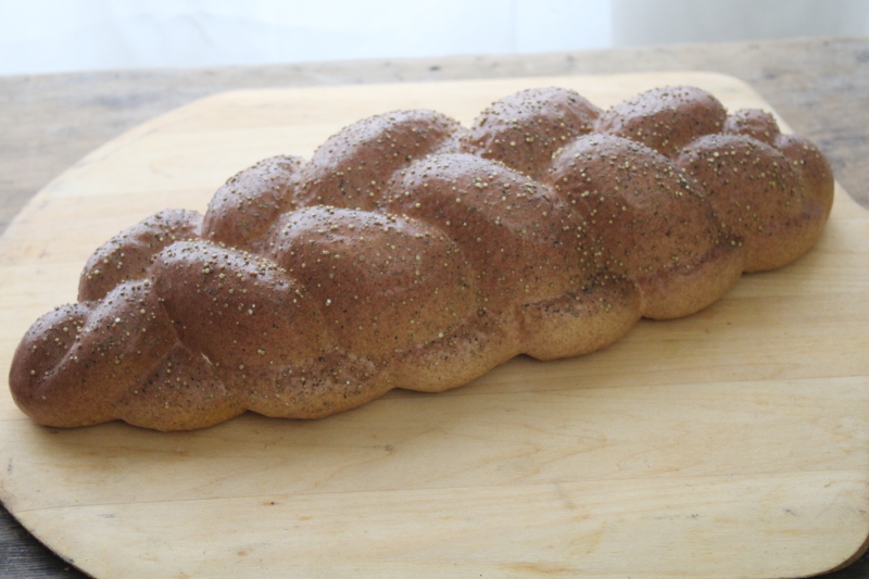 photo of life size braided loaf faux bread photo stylist prop, french country farmhouse style decor fake food #1