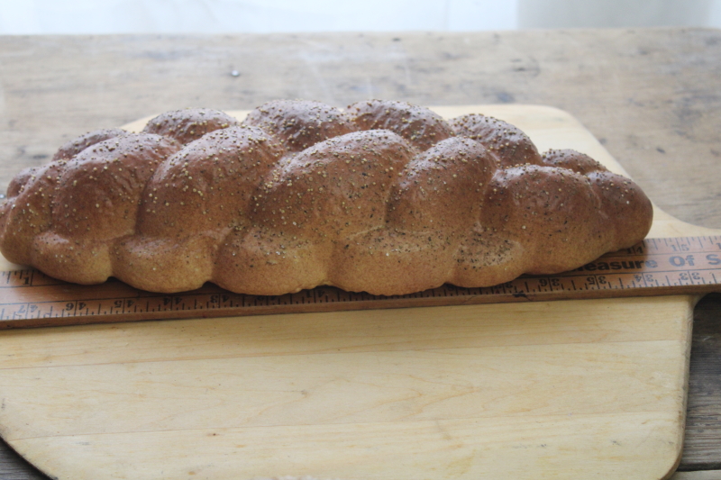photo of life size braided loaf faux bread photo stylist prop, french country farmhouse style decor fake food #5