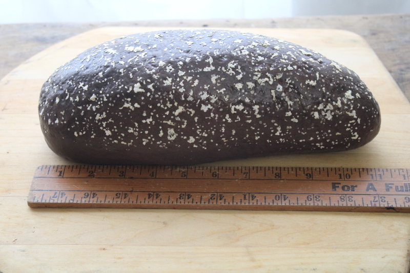 photo of life size pumpernickel loaf faux bread photo stylist prop, french country farmhouse style decor fake food #2