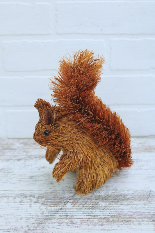 photo of life size squirrel hand crafted bristle brush brushart animal, woodland fall decor #2