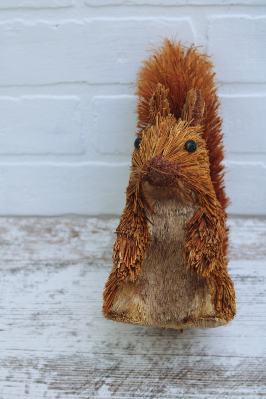 photo of life size squirrel hand crafted bristle brush brushart animal, woodland fall decor #3