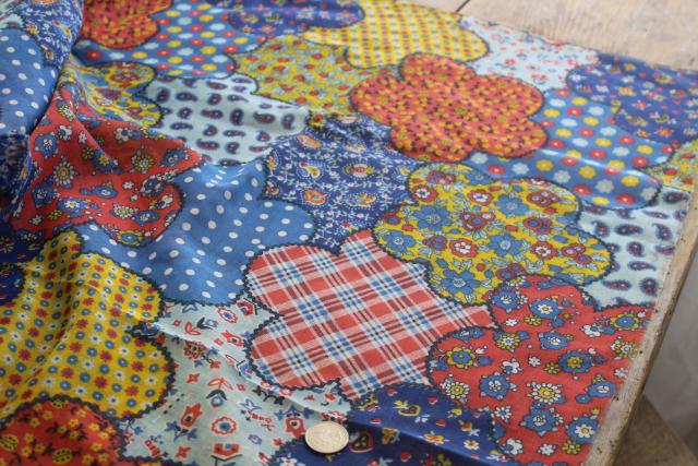 photo of light floaty all cotton fabric summer festival sewing, 70s vintage hippie patchwork print #3