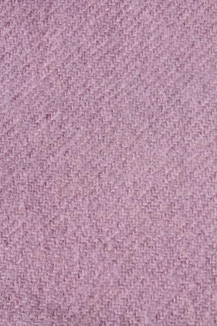 photo of lilac lavender purple wool blanket, 1950s vintage warm wooly bed blanket  #2
